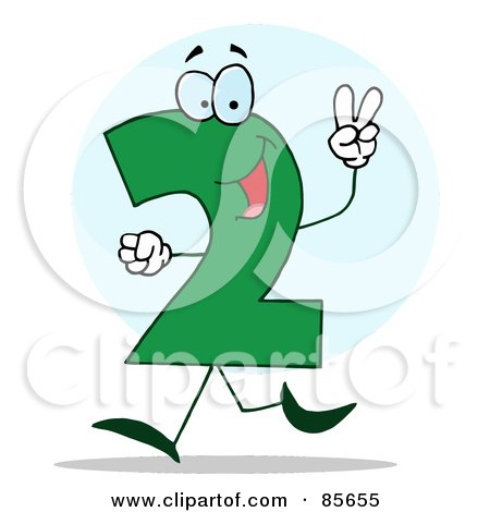 Royalty-Free (RF) Clipart Illustration of a Friendly Number 2 Two Guy by Hit Toon