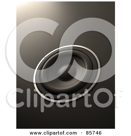 Royalty-Free (RF) Clipart Illustration of a 3d Sound Speaker On Gray by Mopic