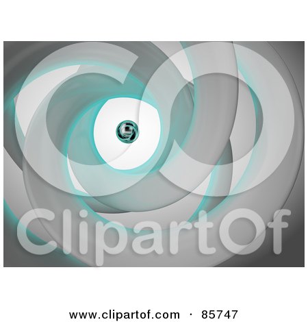 Royalty-Free (RF) Clipart Illustration of a Blue And White 3d Spiral With An Orb by Mopic