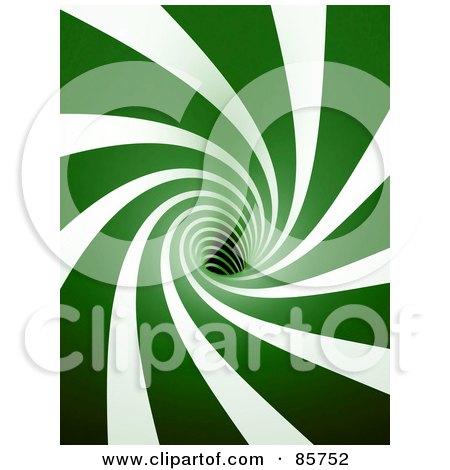 Royalty-Free (RF) Clipart Illustration of a 3d White And Green Spiraling Tunnel by Mopic
