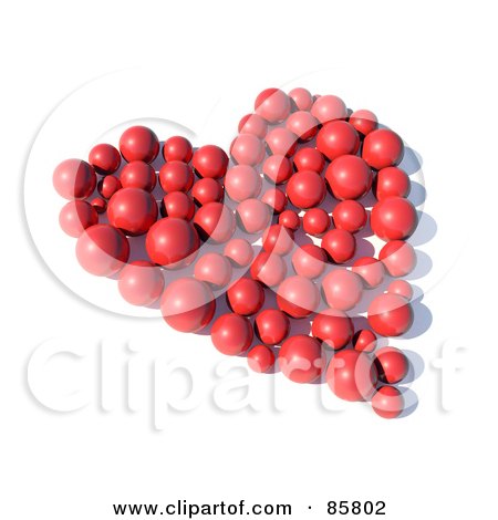 Royalty-Free (RF) Clipart Illustration of a Red Heart Formed Of Balls by Mopic