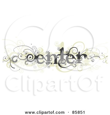 Royalty-Free (RF) Clipart Illustration of a Gray And Beige Curly Enter Vine by BNP Design Studio