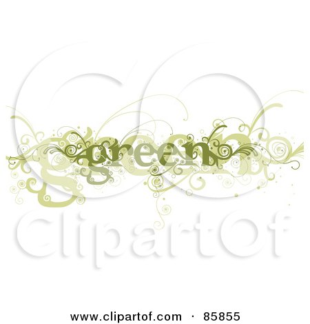 Royalty-Free (RF) Clipart Illustration of a Green Curly Vine by BNP Design Studio