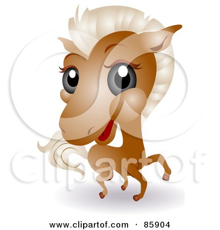 Royalty-Free (RF) Clipart Illustration of an Adorable Big Head Baby Horse by BNP Design Studio