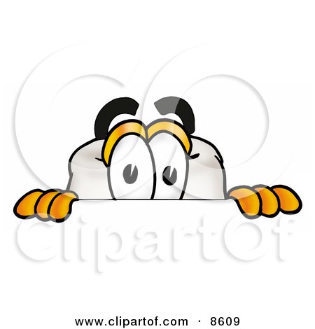 Clipart Picture of a Tooth Mascot Cartoon Character Peeking Over a Surface by Mascot Junction
