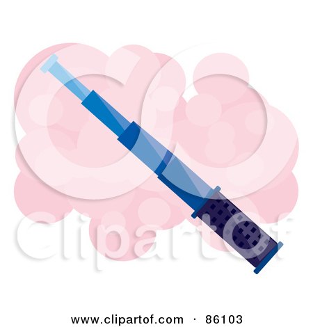 Royalty-Free (RF) Clipart Illustration of a Blue Police Club Over Pink Bubbles by mayawizard101