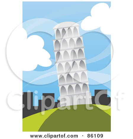 Royalty-Free (RF) Clipart Illustration of Wind Blowing Around The Tower Of Pisa by mayawizard101