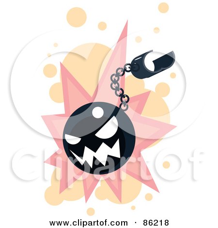 Royalty-Free (RF) Clipart Illustration of a Bad Bomb On A Chain by mayawizard101