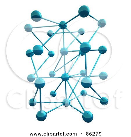 Royalty-Free (RF) Clipart Illustration of a Network Of Blue Dots On White by Mopic