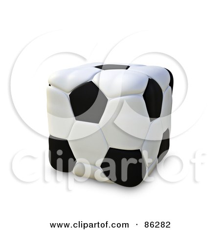 Royalty-Free (RF) Clipart Illustration of a 3d Cubic Soccer Ball by Mopic