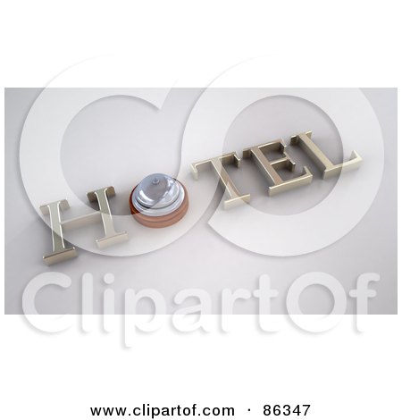 Royalty-Free (RF) Clipart Illustration of a Hotel Bell As The O In The Word by Mopic