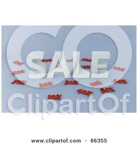 Royalty-Free (RF) Clipart Illustration of Discounted Prices Around The Word Sale by Mopic