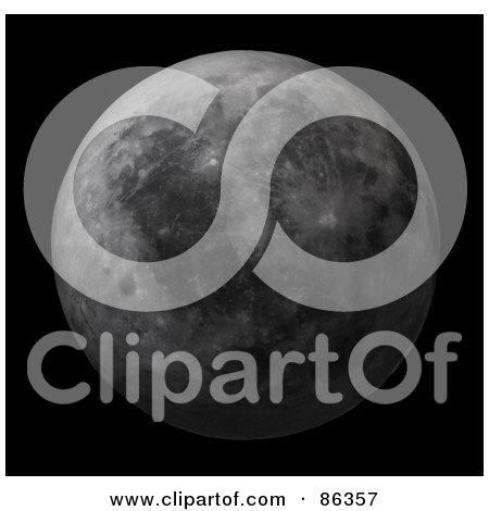 Royalty-Free (RF) Clipart Illustration of a 3d Lunar Moon In Space by Mopic