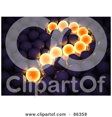 Royalty-Free (RF) Clipart Illustration of a 3d Glowing Question Mark Of Balls With Dark Balls by Mopic