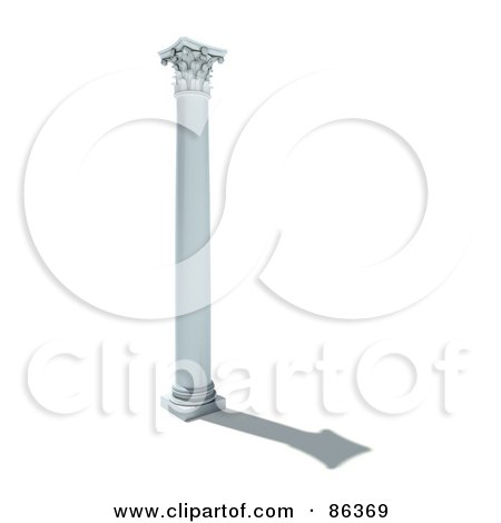 Royalty-Free (RF) Clipart Illustration of a Tall 3d White Column by Mopic