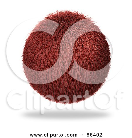 Royalty-Free (RF) Clipart Illustration of a Furry Red Floating Orb by Mopic