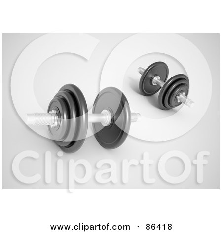 Royalty-Free (RF) Clipart Illustration of a Set Of Dumb Bells On The Floor by Mopic