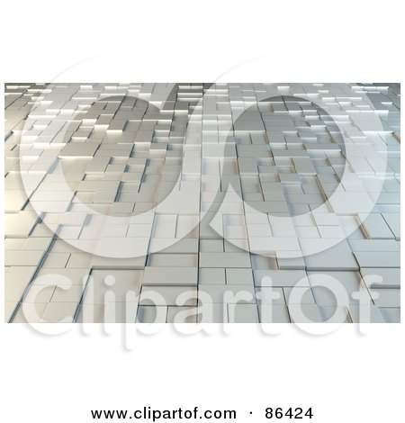Royalty-Free (RF) Clipart Illustration of a Background Of Metal Blocks by Mopic