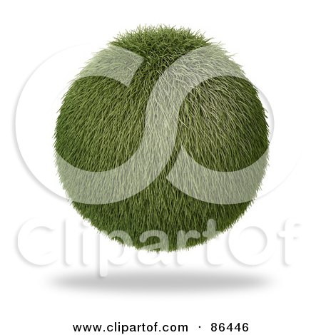 Royalty-Free (RF) Clipart Illustration of a Floating 3d Grass Orb With A Shadow by Mopic