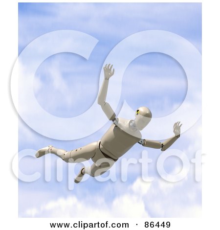 Royalty-Free (RF) Clipart Illustration of a Dummy Falling From The Sky by Mopic