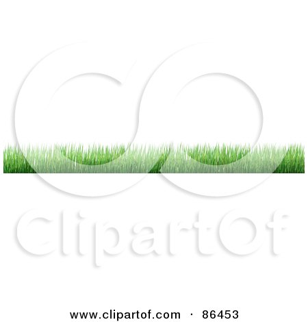 Royalty-Free (RF) Clipart Illustration of a Long Grass Border Over White by Mopic
