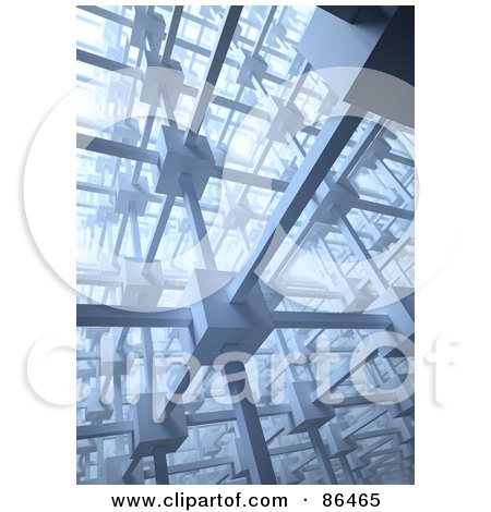 Royalty-Free (RF) Clipart Illustration of a Cubic 3d Network by Mopic