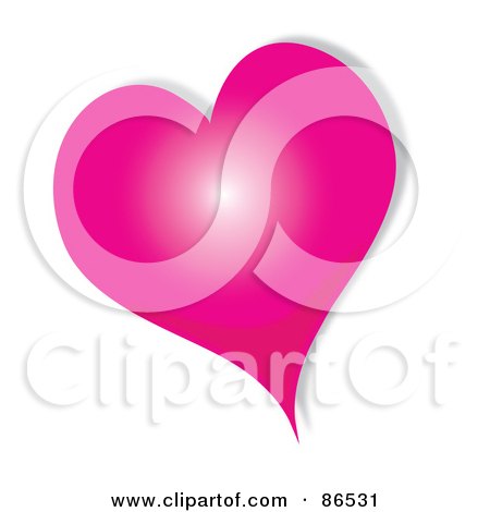 Royalty-Free (RF) Clipart Illustration of a Glowing Pink Valentine Heart by Pams Clipart