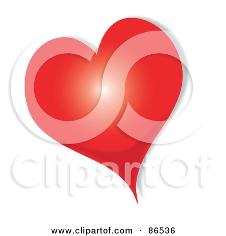 Royalty-Free (RF) Clipart Illustration of a Glowing Red Valentine Heart by Pams Clipart