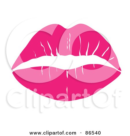 Royalty-Free (RF) Clipart Illustration of a Lipstick Smooch Kiss In Pink by Pams Clipart