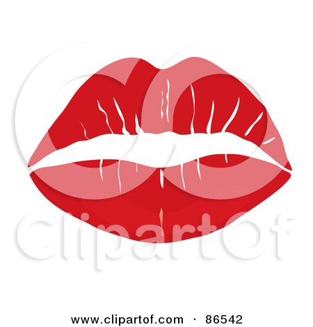 Royalty-Free (RF) Clipart Illustration of a Lipstick Smooch Kiss In Red by Pams Clipart