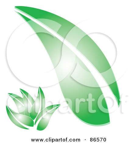 Royalty-Free (RF) Clipart Illustration of a Digital Collage Of Shiny Green Leaves by Arena Creative