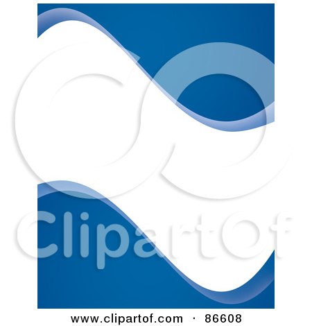 Royalty-Free (RF) Clipart Illustration of a White Wave Through A Blue Background by Arena Creative