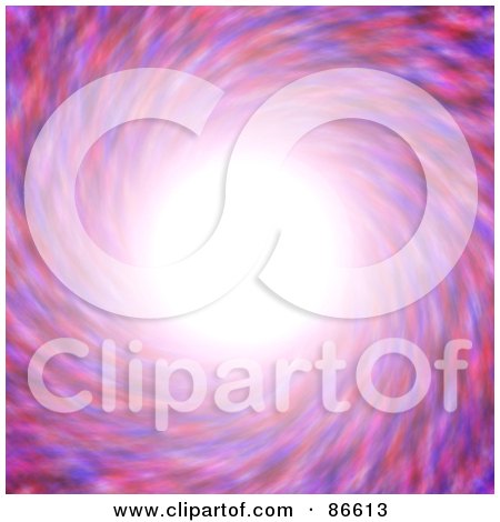 Royalty-Free (RF) Clipart Illustration of a Bright Light In The Center Of A Spinning Pink And Purple Vortex by Arena Creative