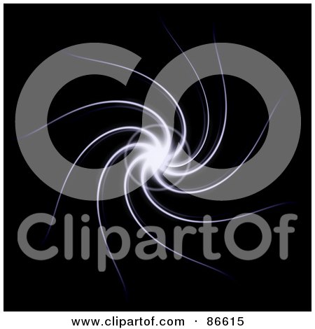 Royalty-Free (RF) Clipart Illustration of a Swirling Star Burst Over Black by Arena Creative