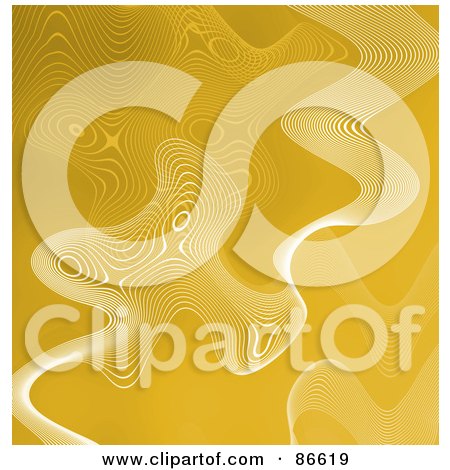 Royalty-Free (RF) Clipart Illustration of a Yellow Fluid Background With Mesh Waves by Arena Creative