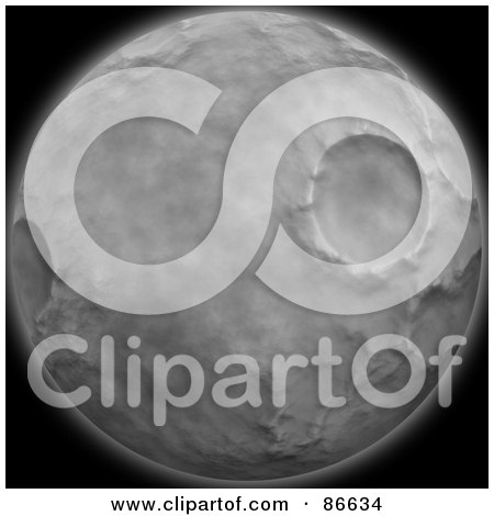 Royalty-Free (RF) Clipart Illustration of a Glowing Moon With A Crater by Arena Creative