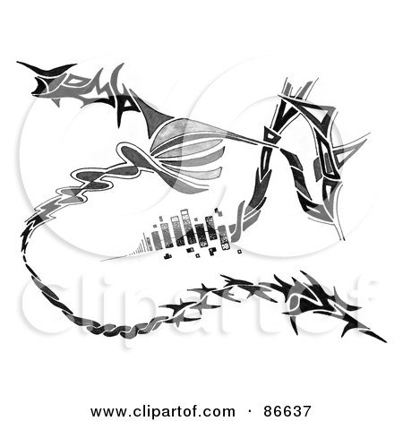 Royalty-Free (RF) Clipart Illustration of a Tribal Marker Design Element by Arena Creative