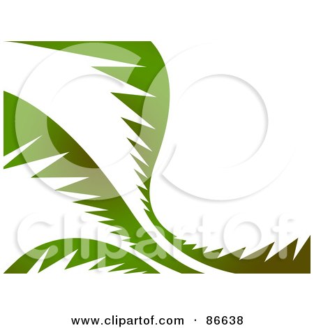 Royalty-Free (RF) Clipart Illustration of a Wavy Green Palm Background On White by Arena Creative