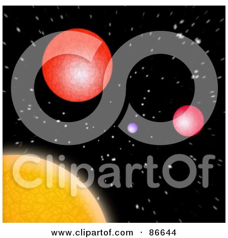 Royalty-Free (RF) Clipart Illustration of a Colorful Solar System In Space by Arena Creative