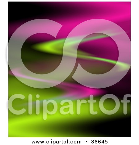 Royalty-Free (RF) Clipart Illustration of a Wavy Pink And Green Blur Background by Arena Creative