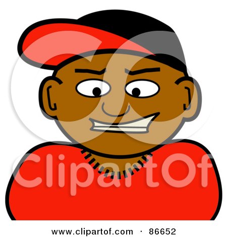 Royalty-Free (RF) Clipart Illustration of a Black Man Wearing A Baseball Cap by Arena Creative
