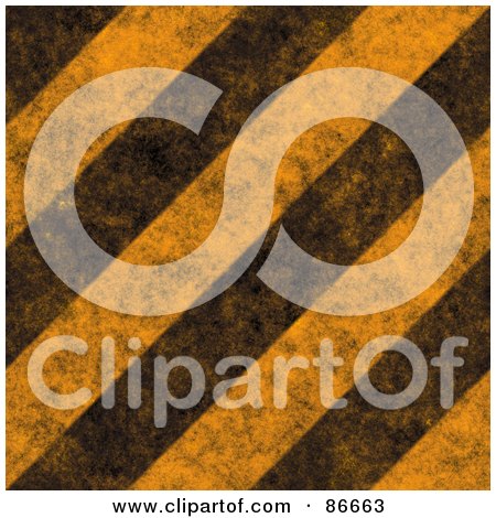 Royalty-Free (RF) Clipart Illustration of a Closeup Of Grungy Textured Background Of Diagonal Hazard Stripes by Arena Creative