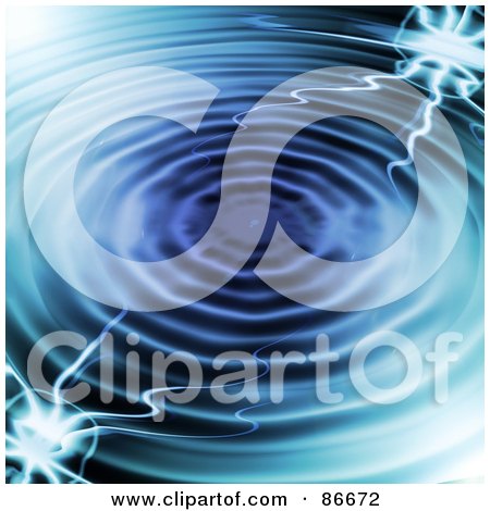 Royalty-Free (RF) Clipart Illustration of a Blue Electric Ripple Background by Arena Creative