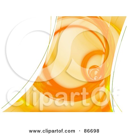 Royalty-Free (RF) Clipart Illustration of a Swirly Orange And White Fractal Background by Arena Creative