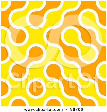 Royalty-Free (RF) Clipart Illustration of a Background Of Yellow And Orange Microscopic Blobs by Arena Creative