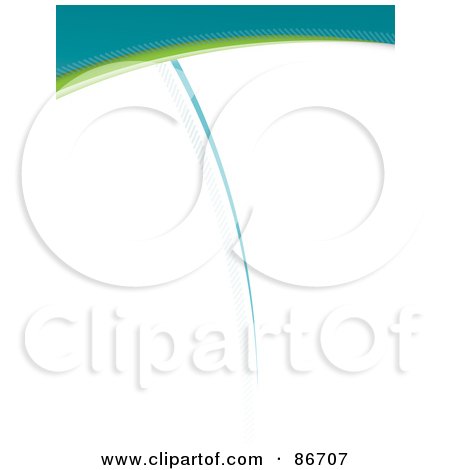Royalty-Free (RF) Clipart Illustration of a Green And Blue Wave Over White Space by Arena Creative