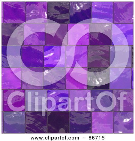 Royalty-Free (RF) Clipart Illustration of a Shiny Purple Glass Tile Background by Arena Creative
