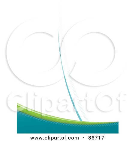 Royalty-Free (RF) Clipart Illustration of a Lower Border Of Green And Blue Over White by Arena Creative