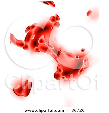 Royalty-Free (RF) Clipart Illustration of a Clot Of Red Blood Cells Over White by Arena Creative