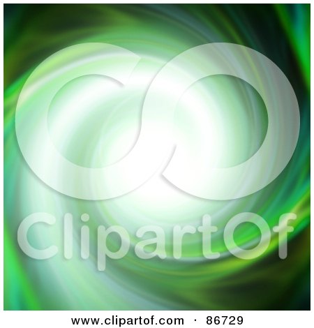 Royalty-Free (RF) Clipart Illustration of a Bright Light In A Spinning Green Vortex by Arena Creative